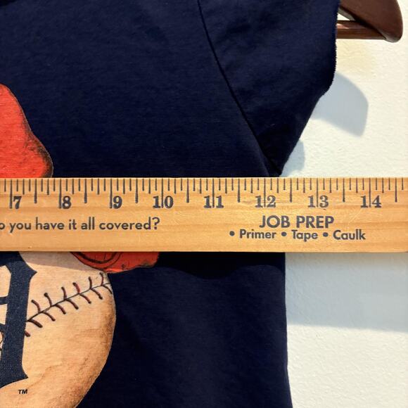 Detroit Tigers Shirt Girl Small 6-8 Blue MLB Baseball Fringe Bow Tiny Turnip Tee - Picture 8 of 9